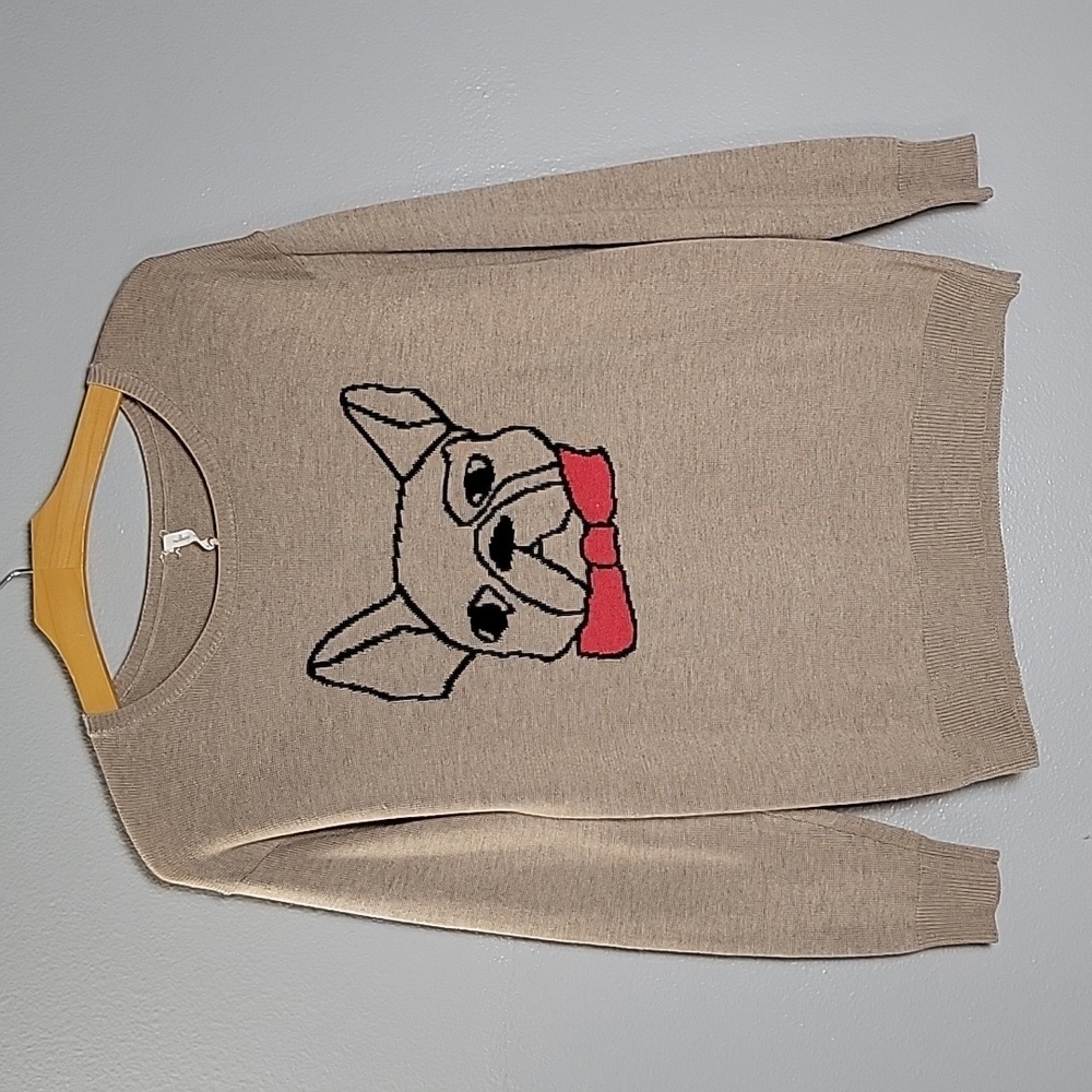 Willow & Clay Tan Sweater with Dog Design